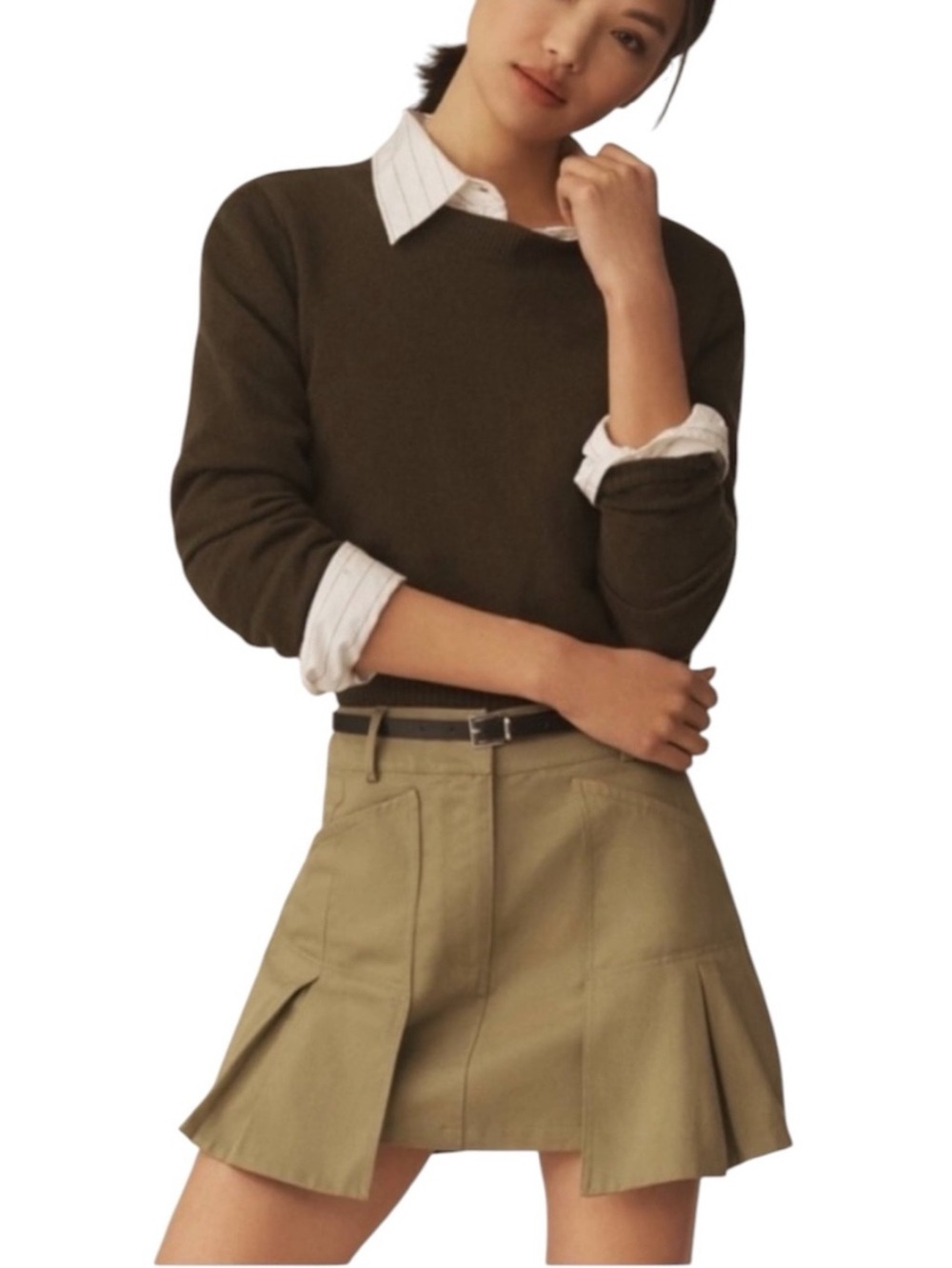 ANTHROPOLOGIE Pleated
Utility Mini
Skirt size Small